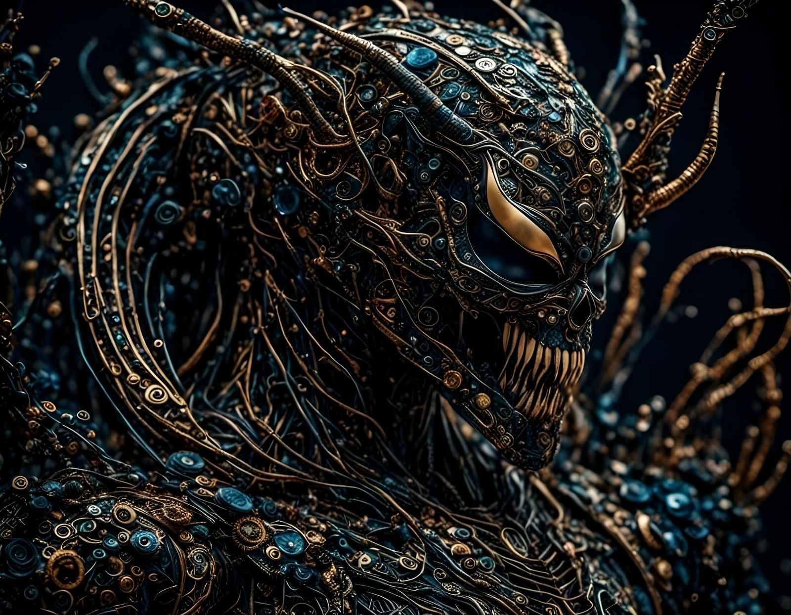 Venom Pixel Sculpture: Hyperrealistic Digital Installation