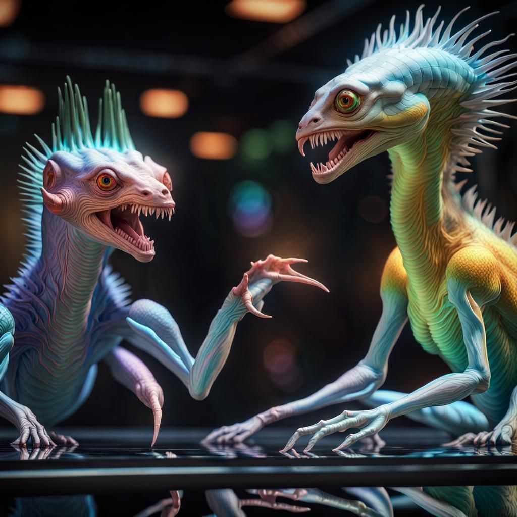 Exotic Creatures with Divergent Features in 3D Render
