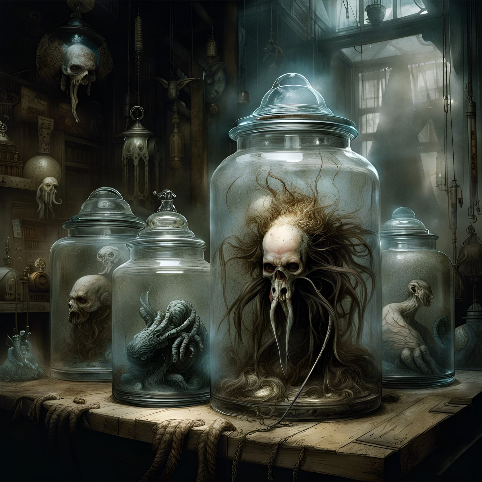 Magic Creatures Exhibition in Dark Fantasy Style