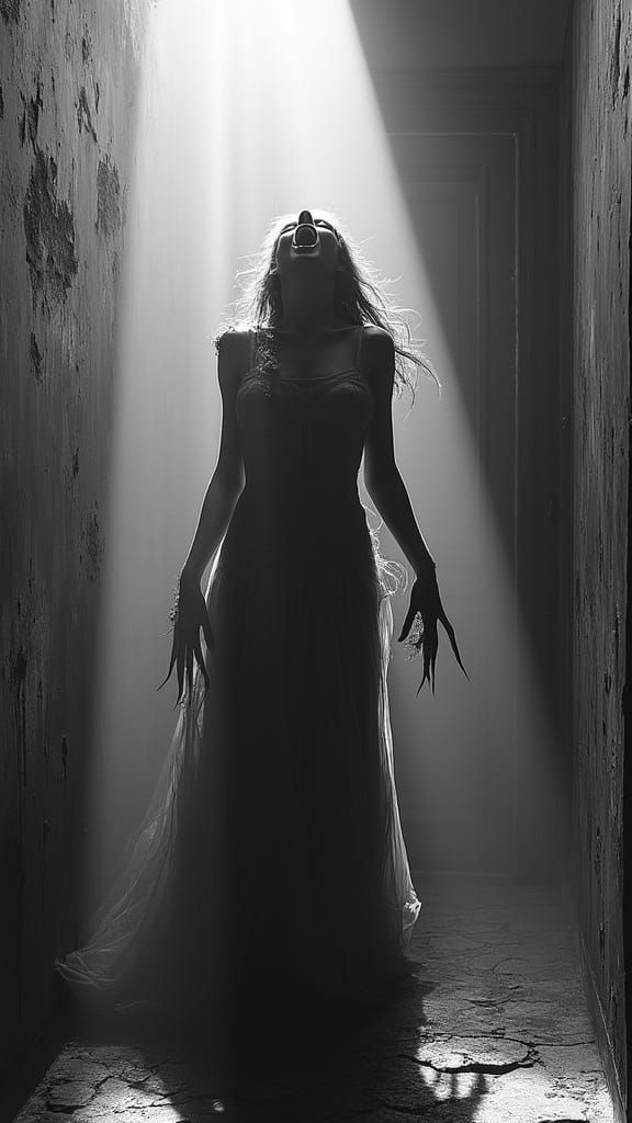 Woman's Grotesque Scream Echoes Through Haunted Corridor