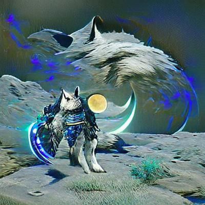 Wolf Howling at the Moon
