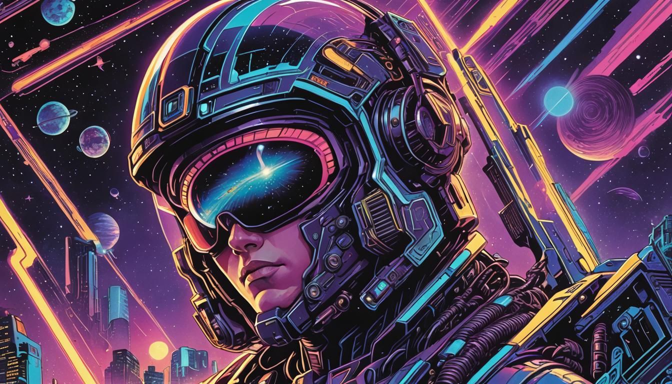 Retro Comic Book Cover in Astro-Futurism Style
