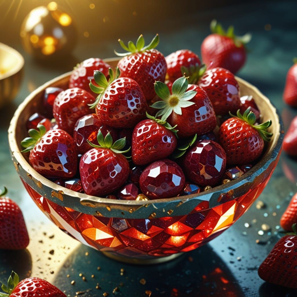 Gemstone Strawberries: A Surreal Food Art Masterpiece