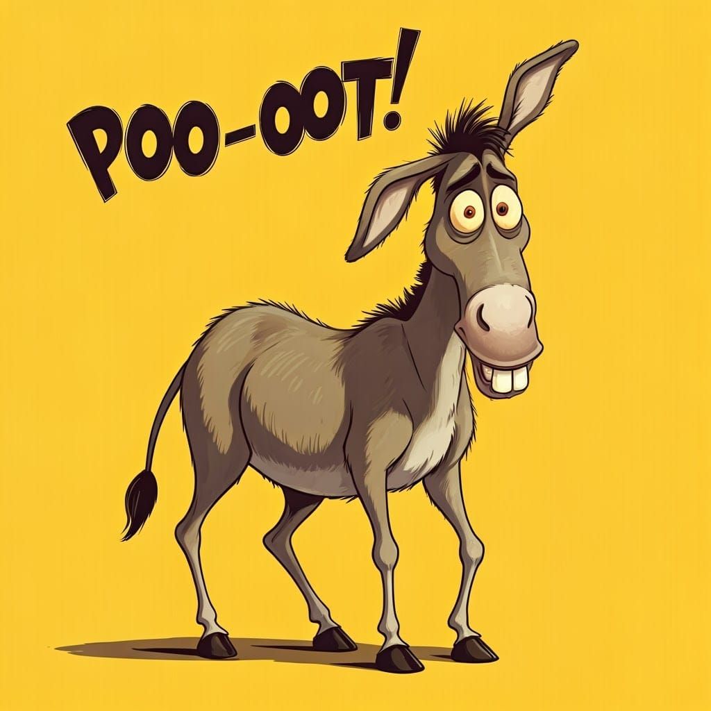 Goofy Donkey in Pixar Style with Crossed Eyes