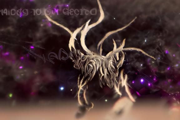 Stag Demon Furfur in Astral Aurora Moonscape
