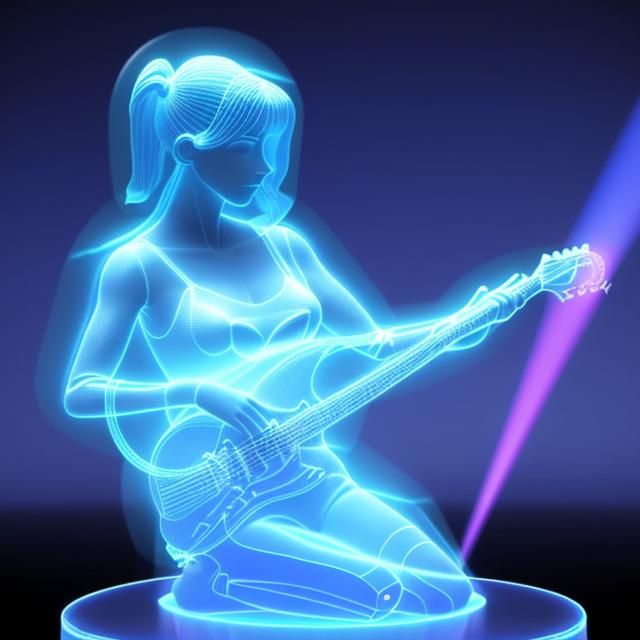 Holographic 3D Guitarist in Cosmic Lightning