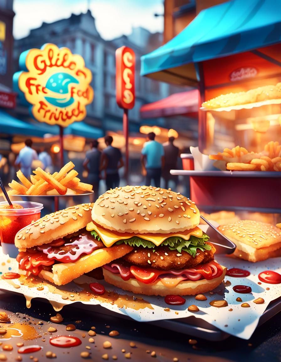 Vibrant Food Illustration: Water vs Perfectly Fried