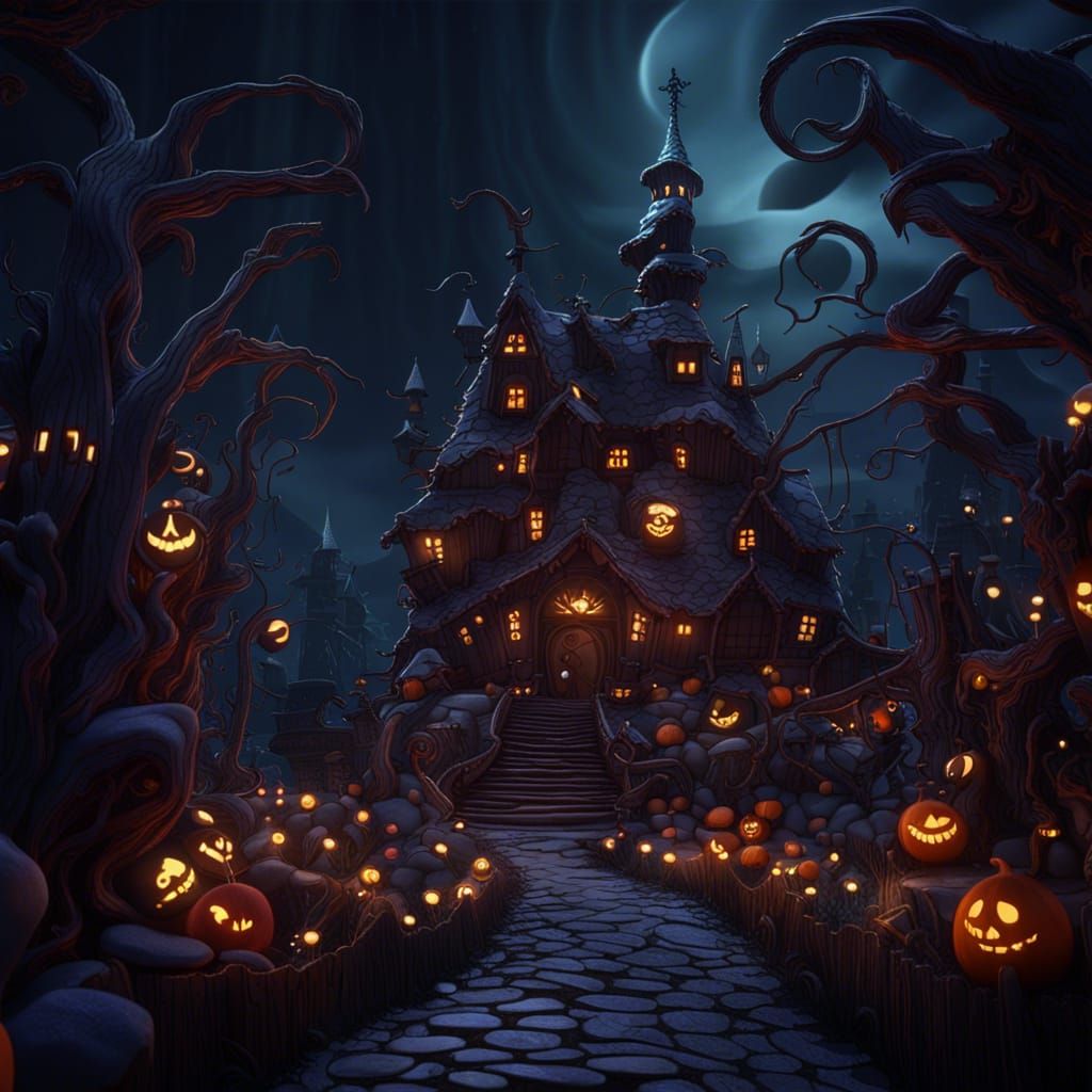 Nightmare Before Christmas Matte Painting