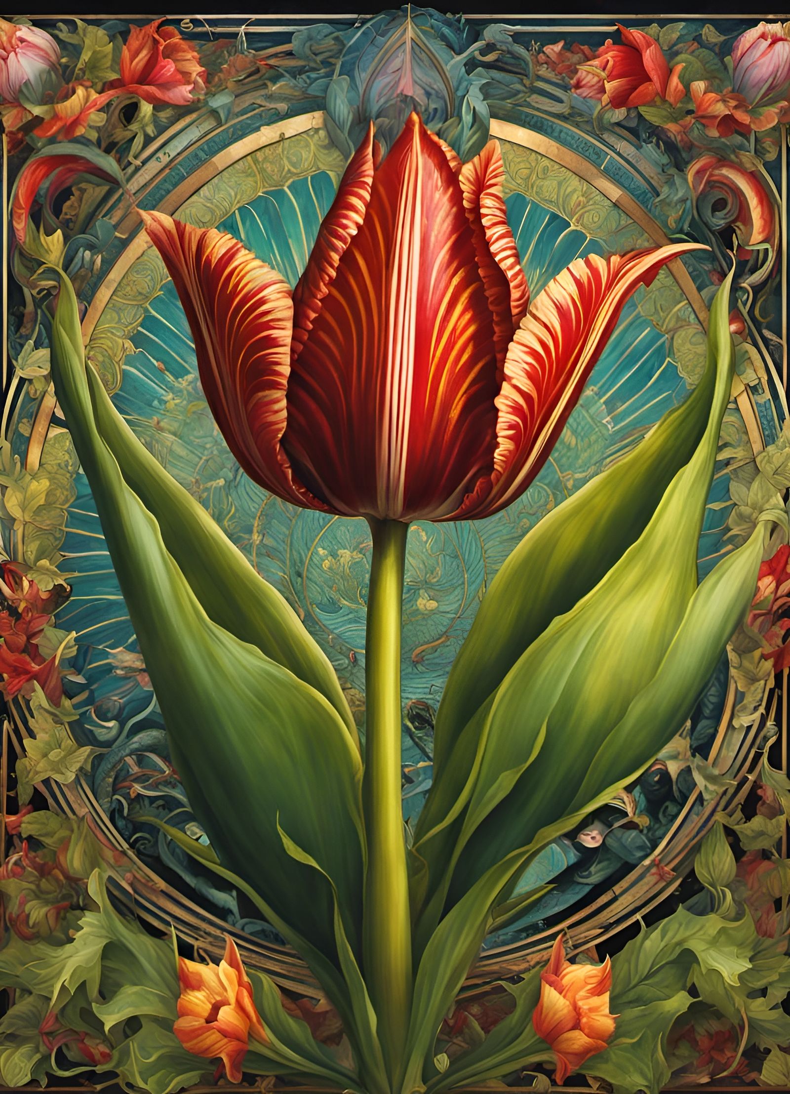 Psychedelic Tulip Flytrap Hybrid in Fantasycore Style