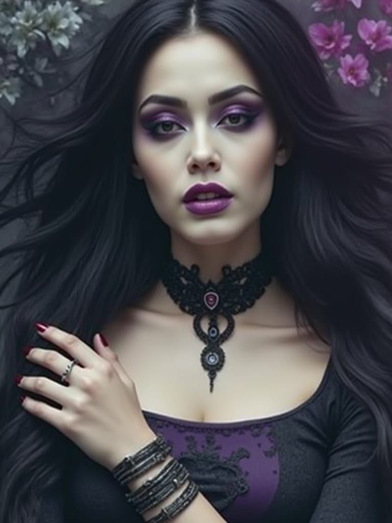 Vampire Phantom Cinematic Film Still with Visible Fangs