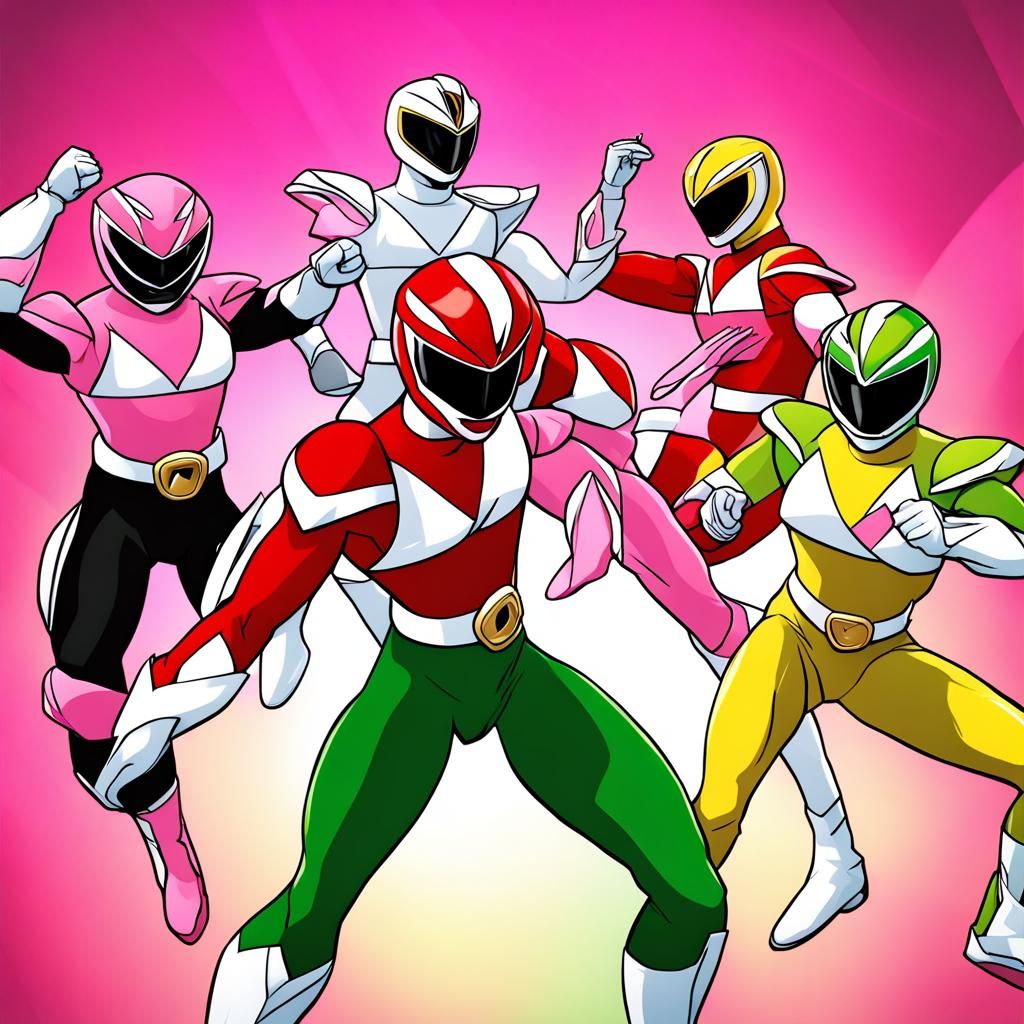 Insect Power Rangers Team in Anime Style