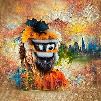 Gritty Mascot Portrait in Impressionistic Style
