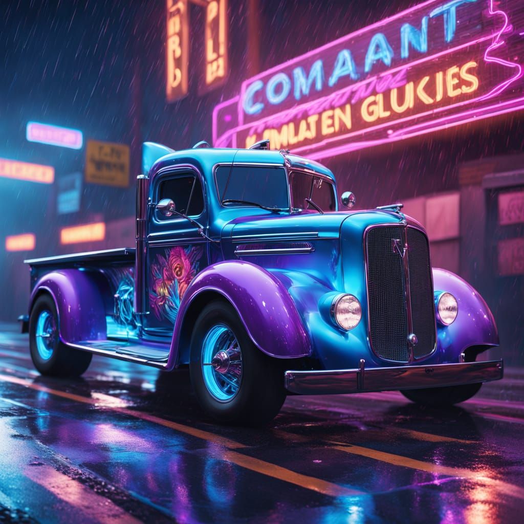 Neon Dream Hot Rod in Close-Up