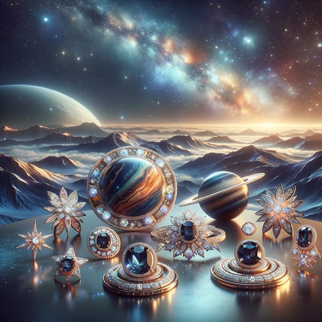 Galactic Jewels Amidst Celestial Splendor