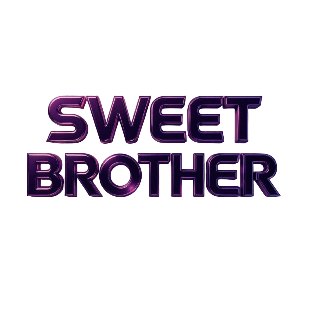 Sweet Brother in Bold Purple Futuristic Typography