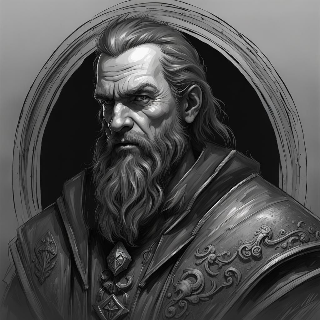 Gothic Storyteller Portrait in Black and White