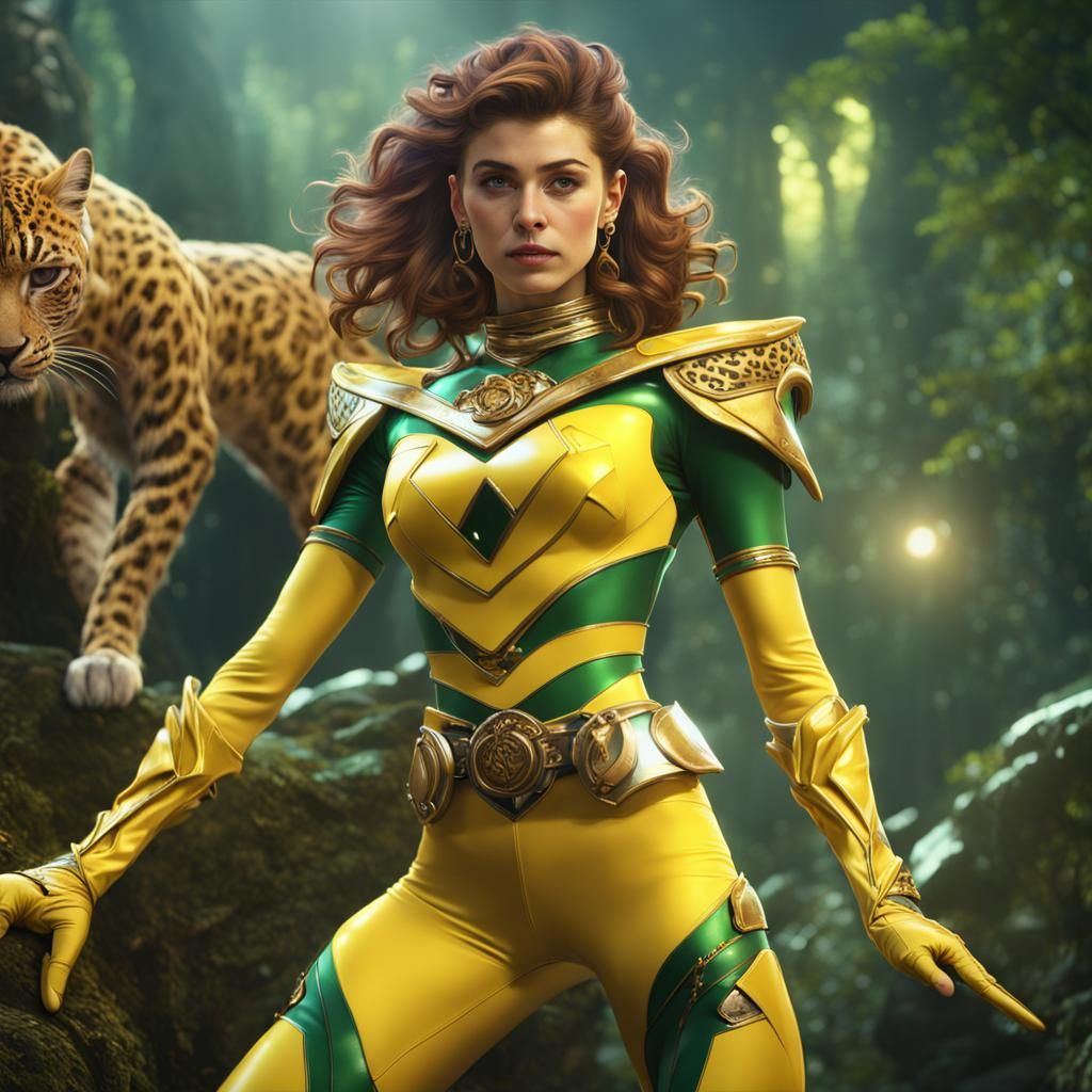 Sailor Jupiter as Yellow Power Ranger, Detailed Painting