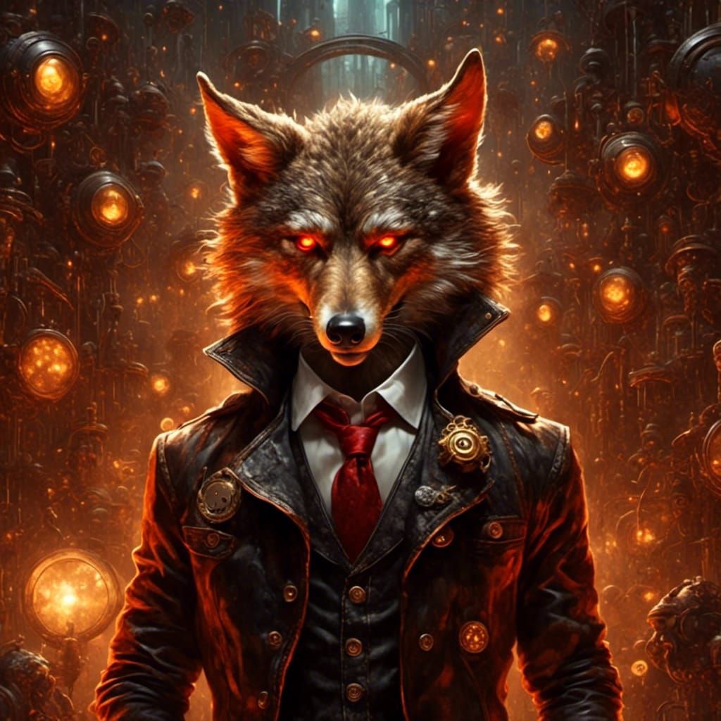 Steampunk Werewolves with Bioluminescent Eyes