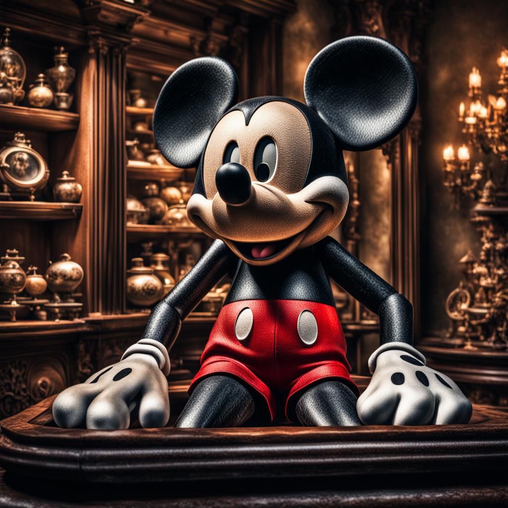 Hyperrealistic Mickey Mouse in Cinematic Lighting