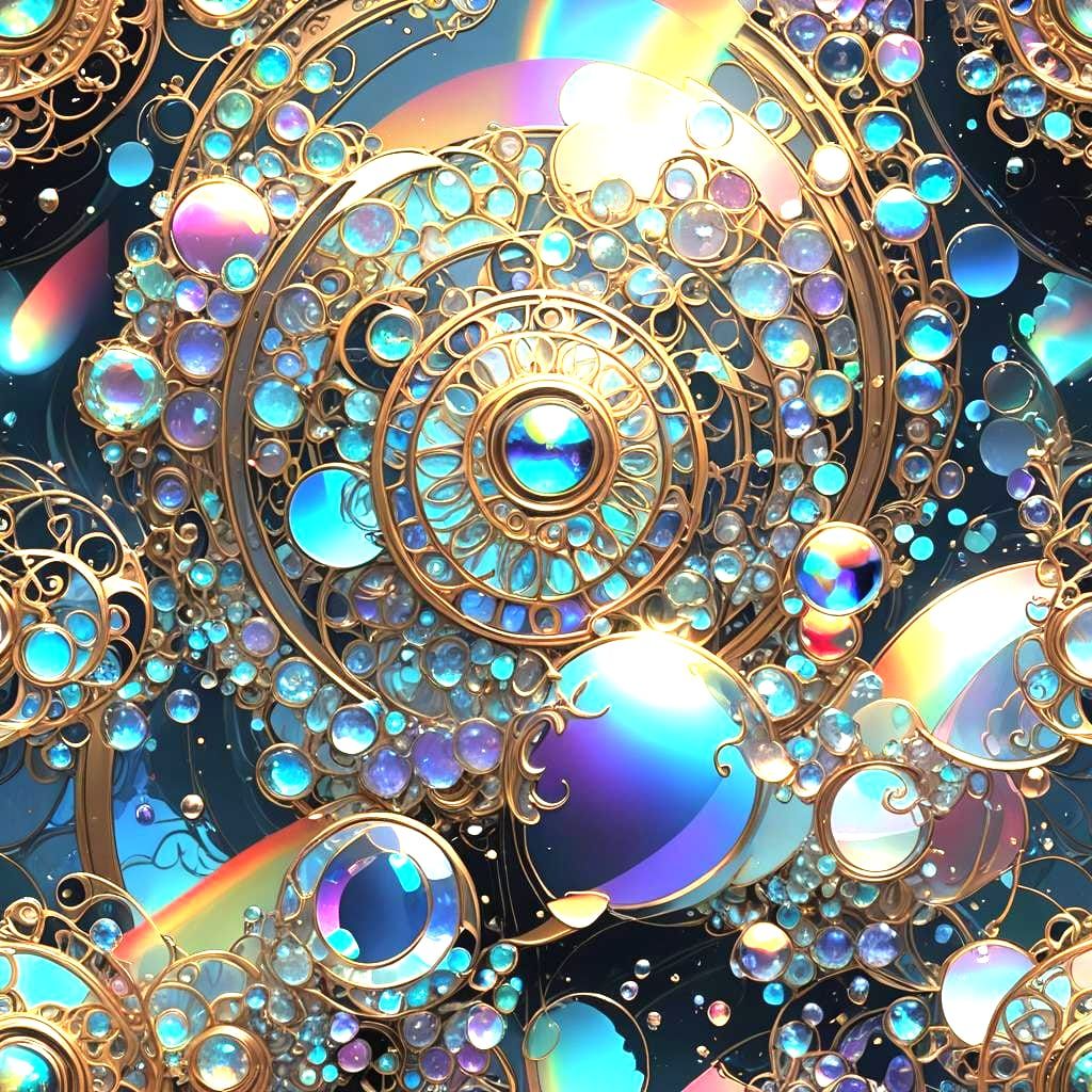 Iridescent Sky Spell in Art Nouveau Style