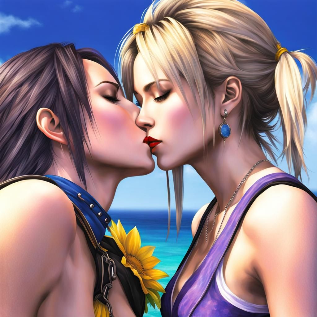 Romantic Kiss in Final Fantasy Style