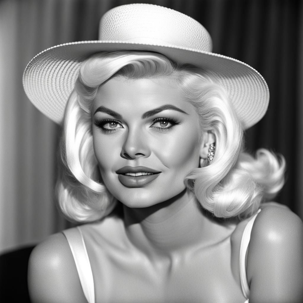 Jayne Mansfield in Hat, Classic Hollywood Portrait