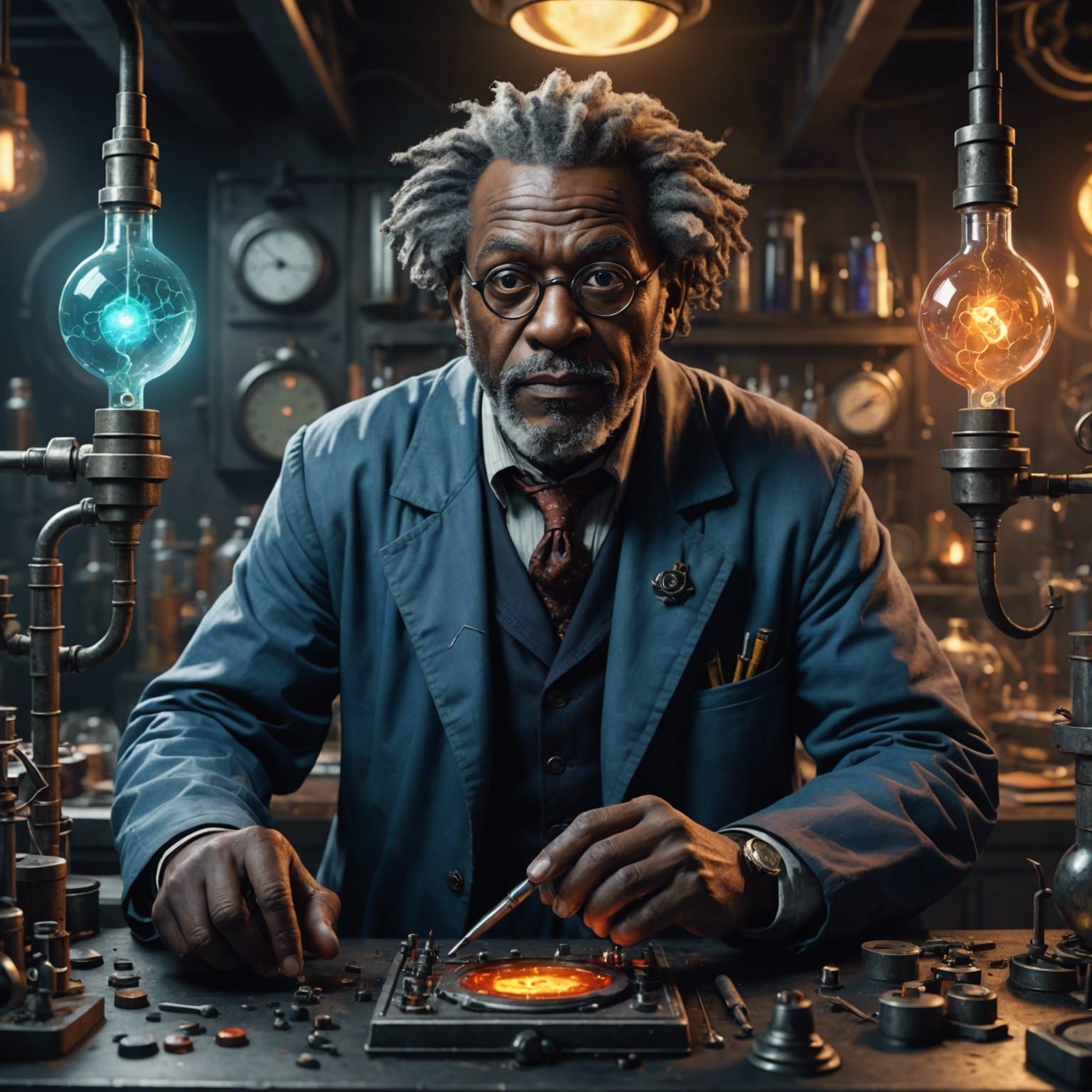 Black Mad Scientist Digital Painting