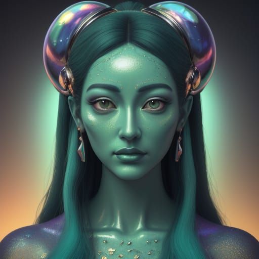 Surreal Portrait with Soulful Stare in Oil Painting Style