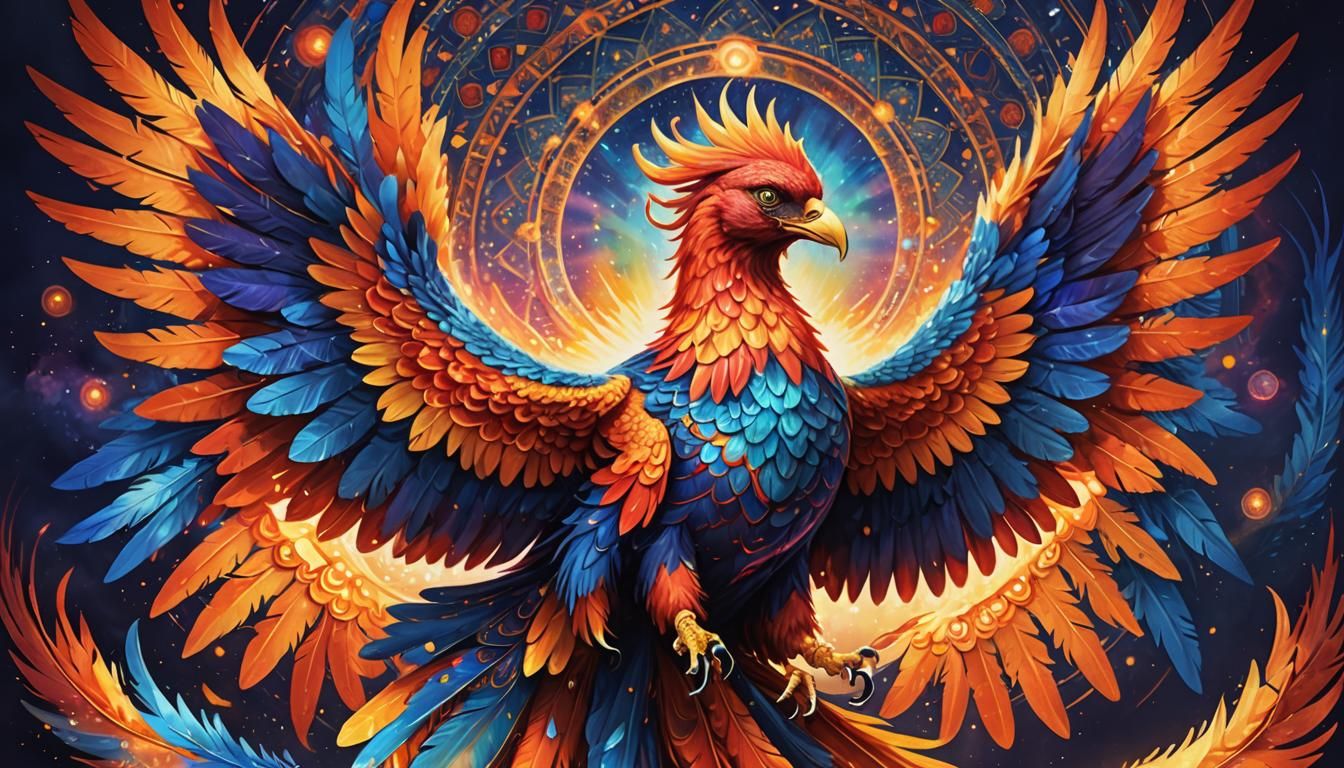 Majestic Phoenix Flight: Vibrant Digital Concept Art
