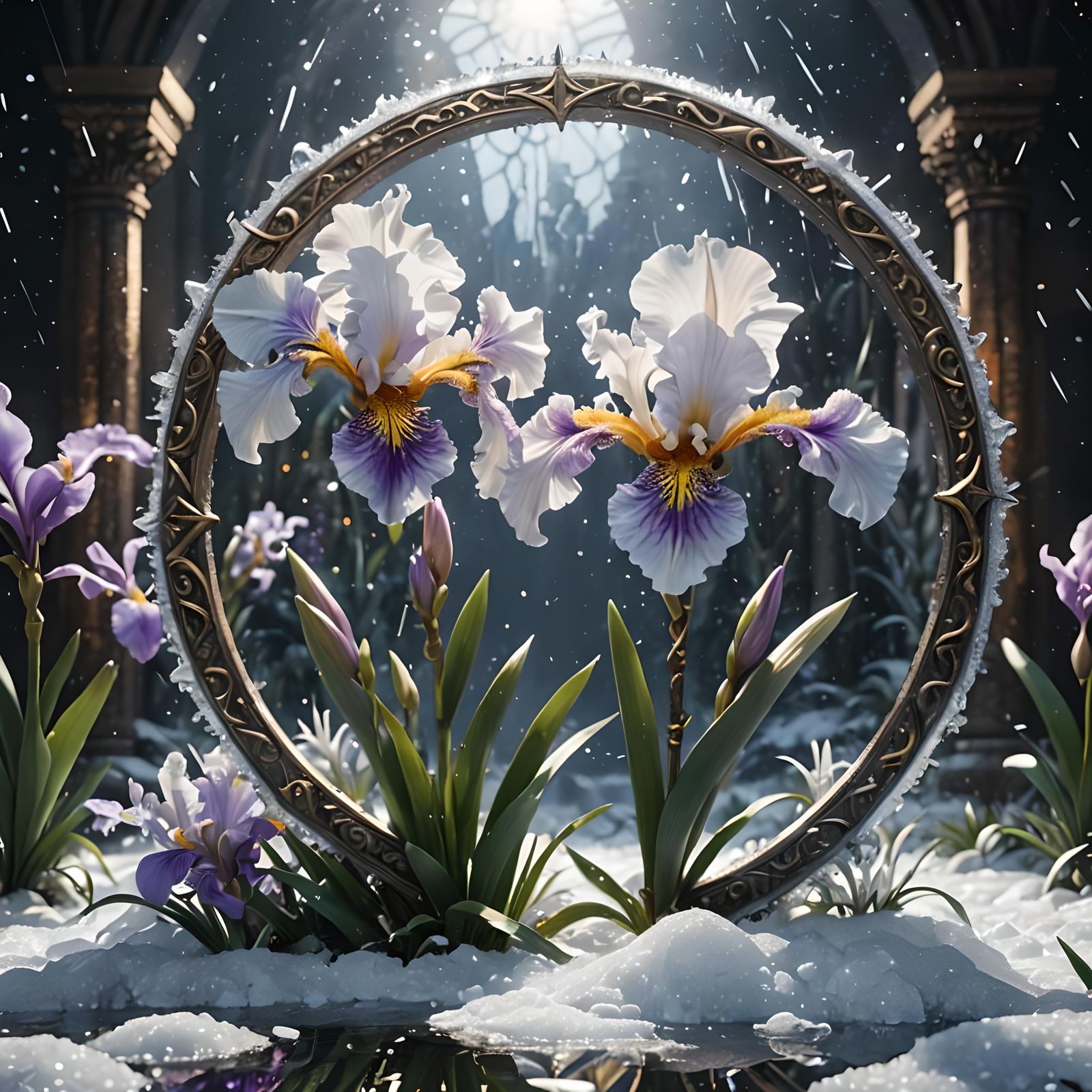 Floral Battle: Iris and Orchid Sword Fight