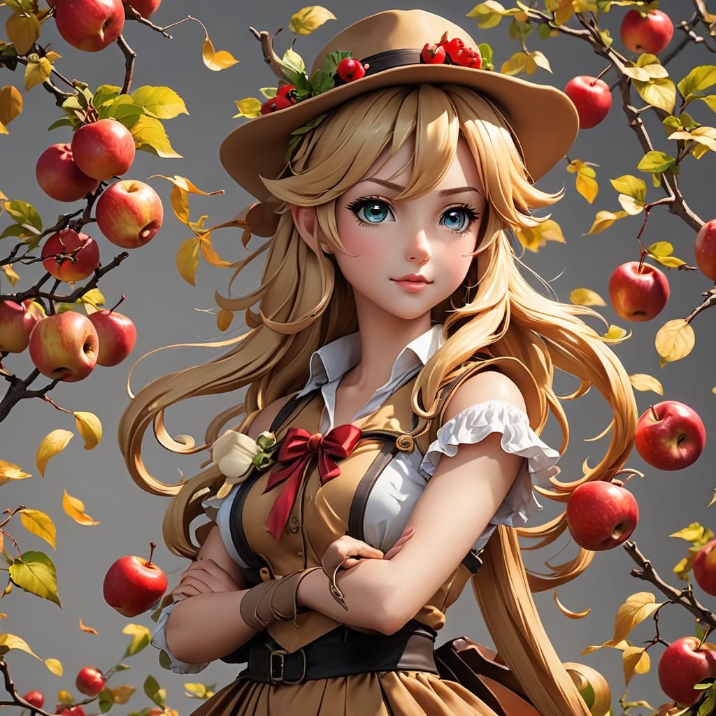 Anime Applejack in Detailed 3D Style
