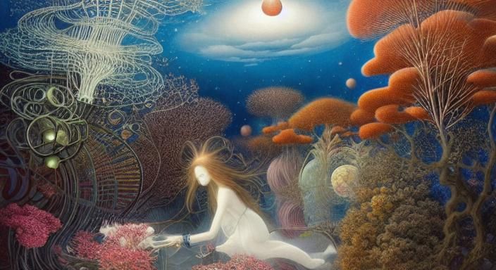 Futuristic Food Trucks in Dreamlike Mixed Media Style