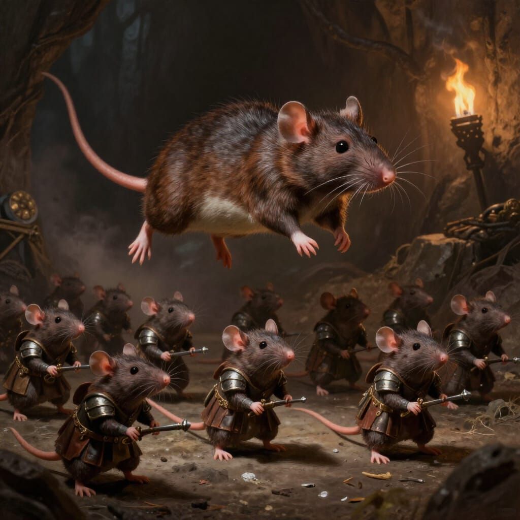 Epic Rat Army in Dark Fantasy Digital Painting