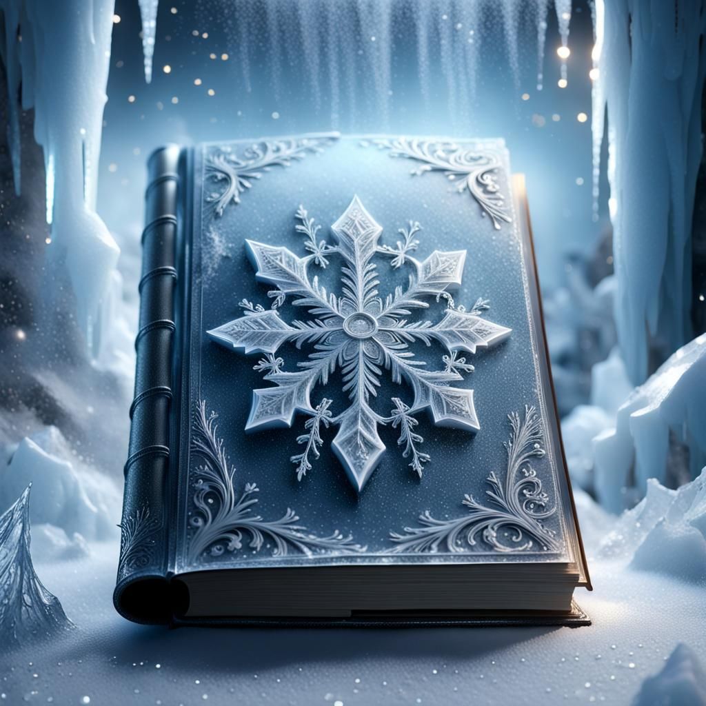 Epic Ice Book with Glittering Snow Haze