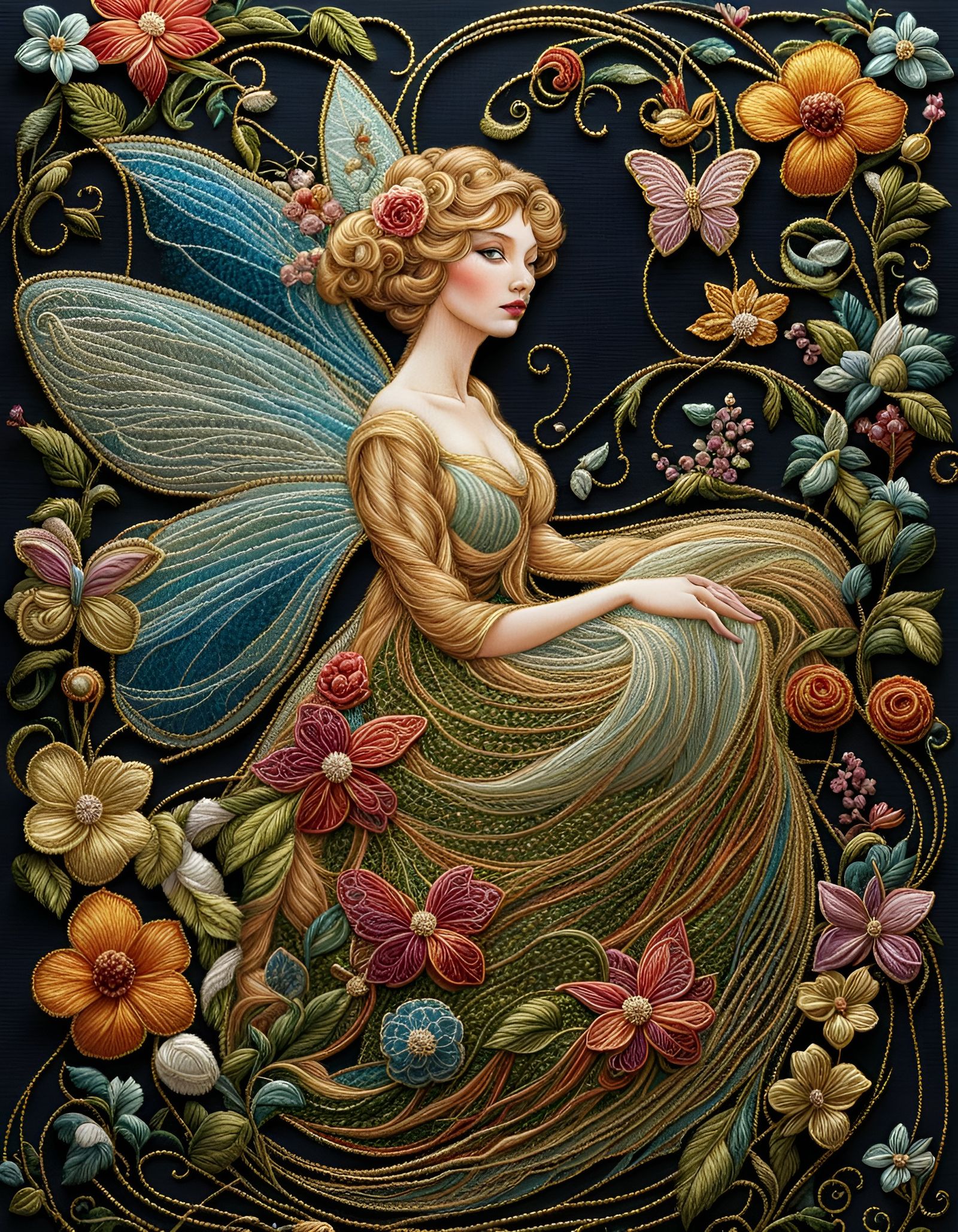 Embroidery Flower Fairy