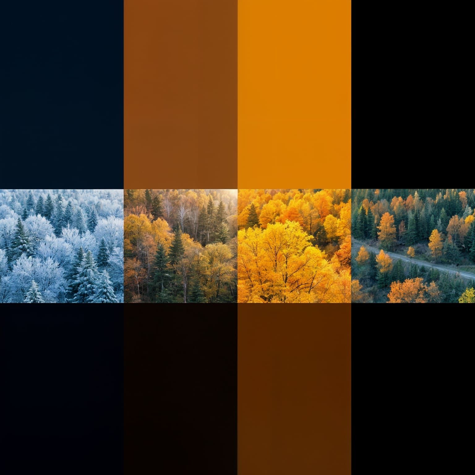 Four Seasons Panoramic Landscape: A Hyperrealistic AI Image