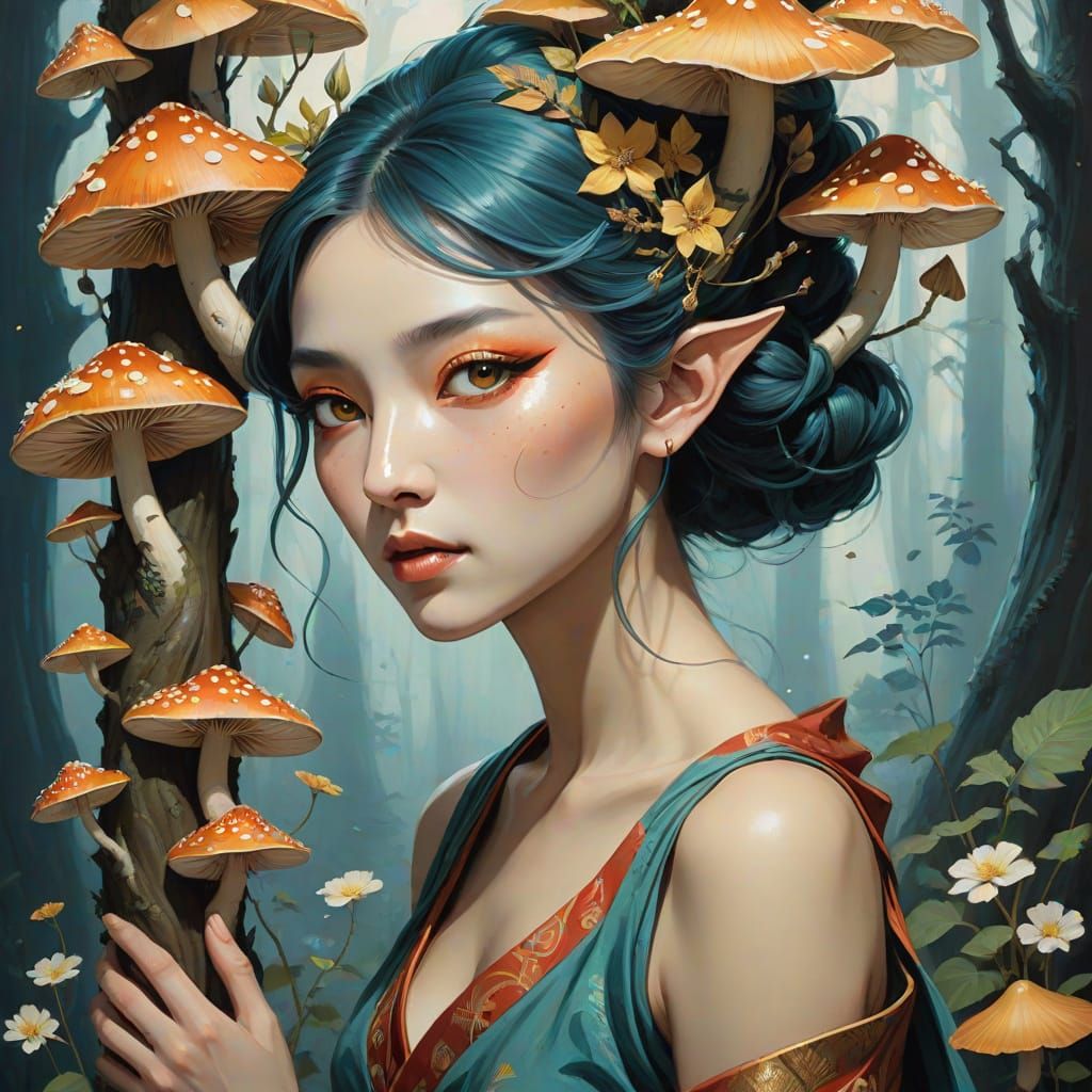 Enchanting Fairy Portrait in Whimsical Art Style