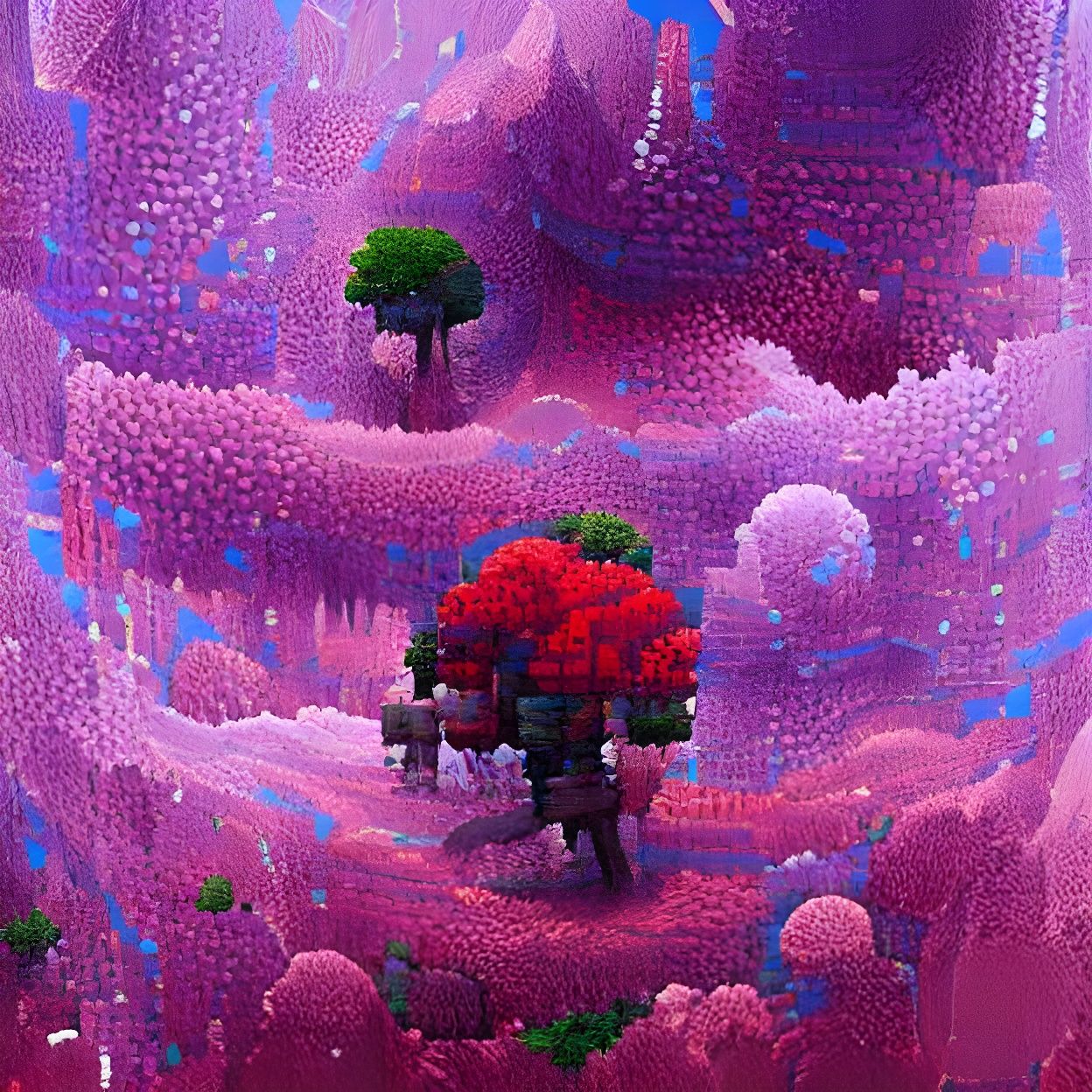 Terraria Crimson Biome in Pixel Art