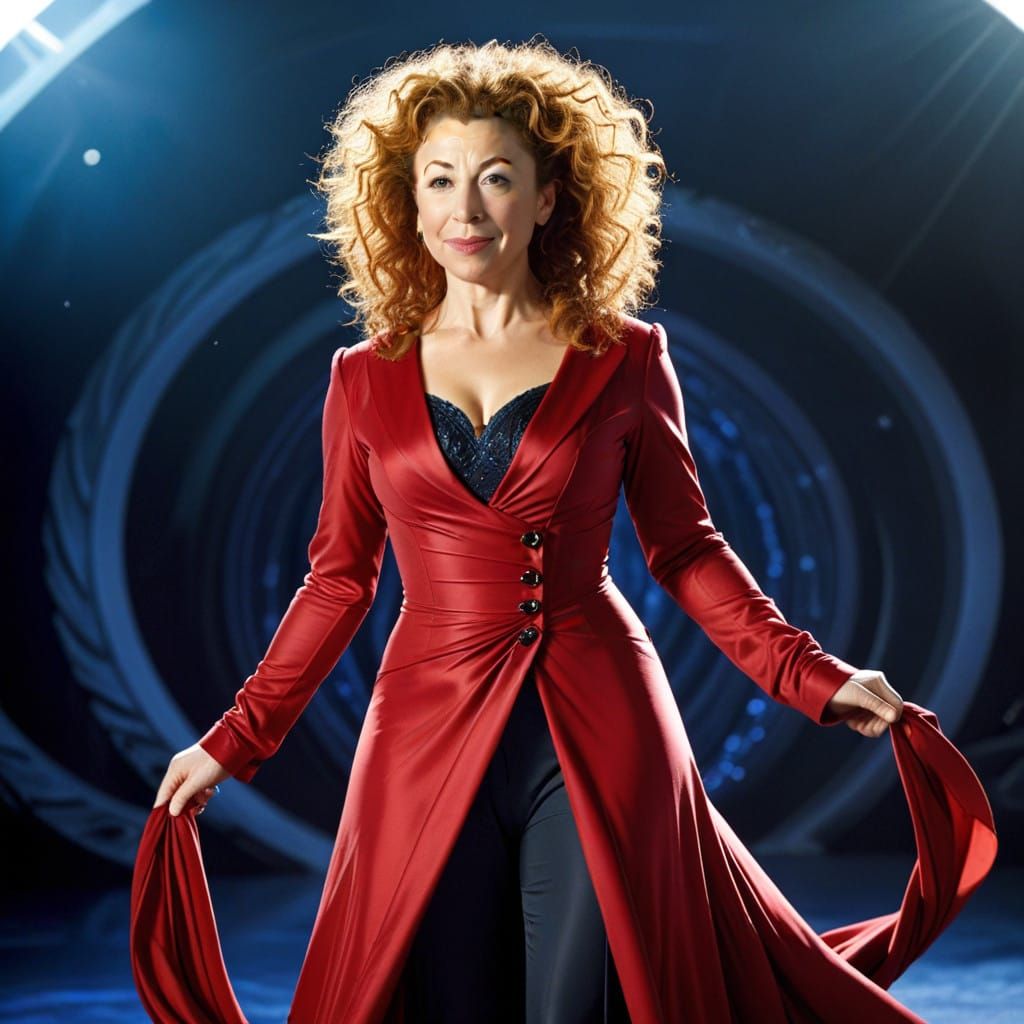 River Song in Elegant Cyberpunk Style