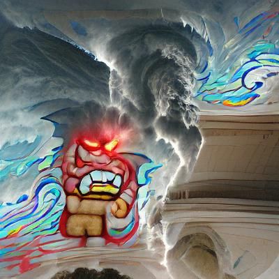 Wrathful God Displaying Fury