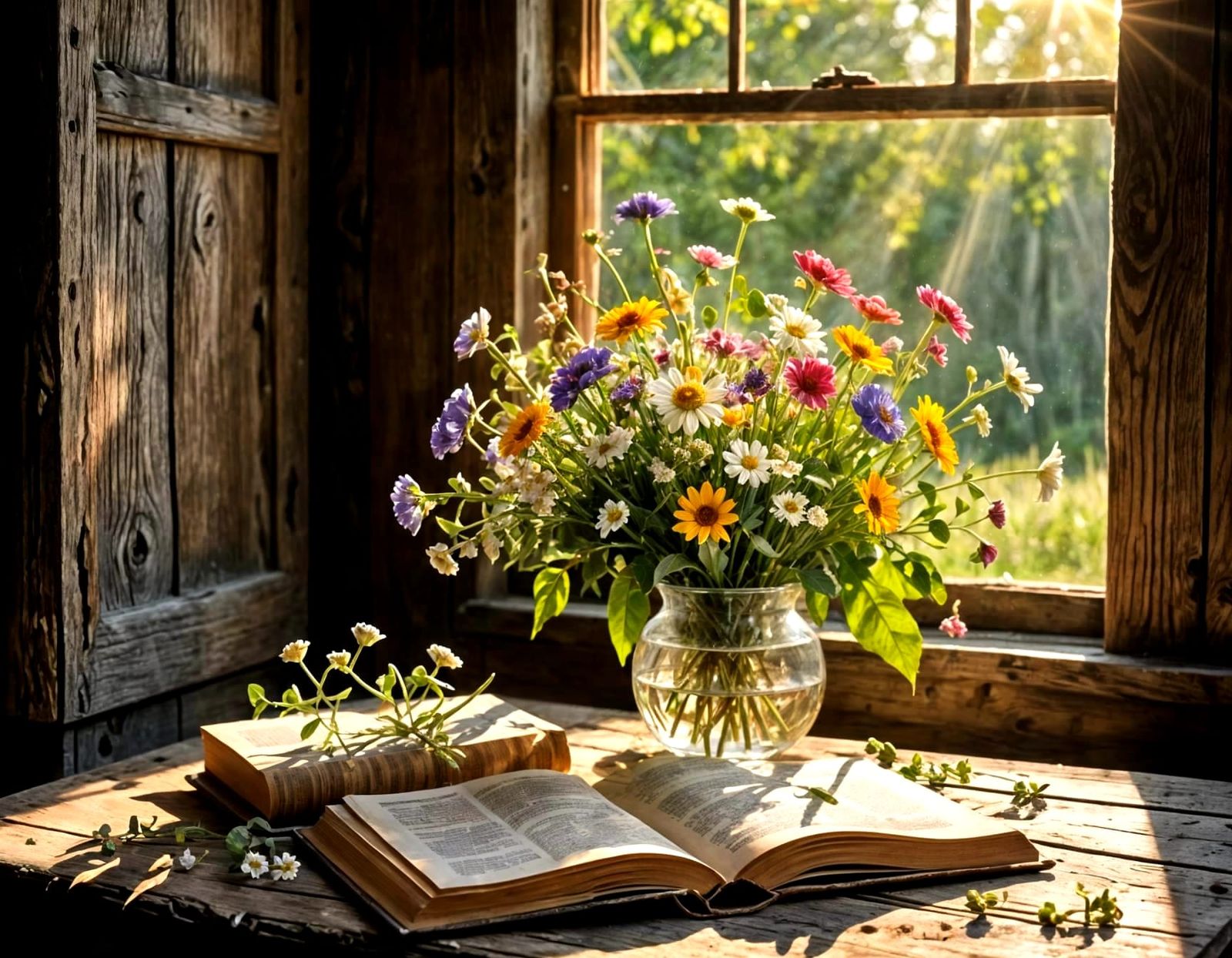 Rustic Floral Arrangement in Natural Light