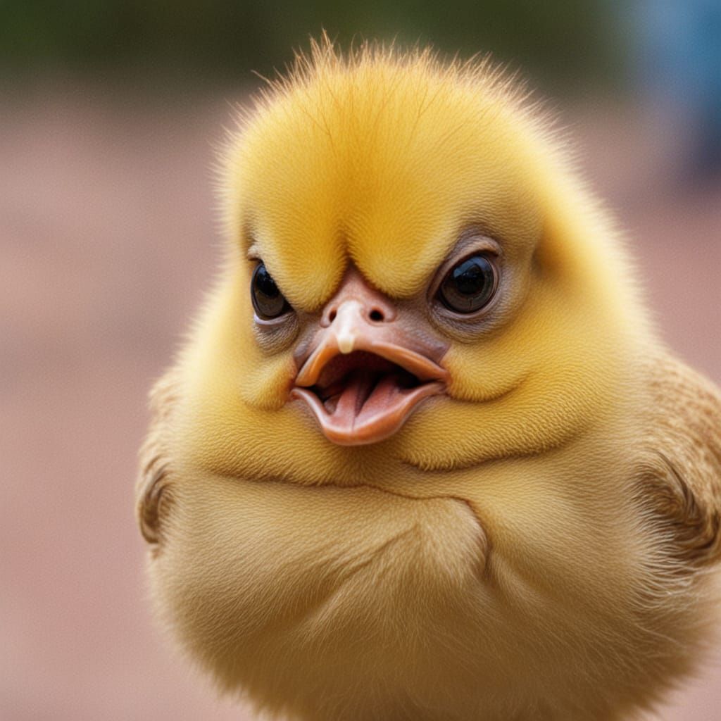 Grumpy Chick Cartoon Illustration