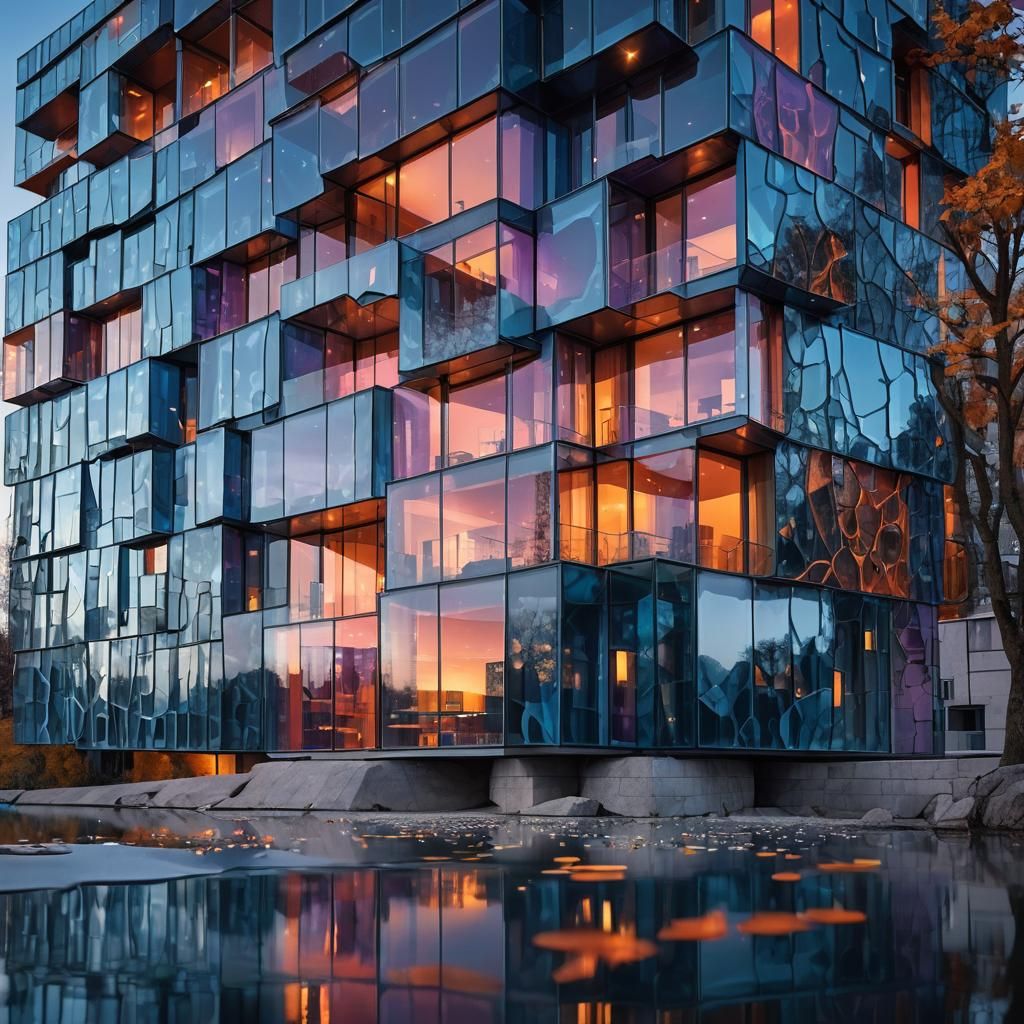 Glass and Silicon House by Prague Lake: Modern Architecture