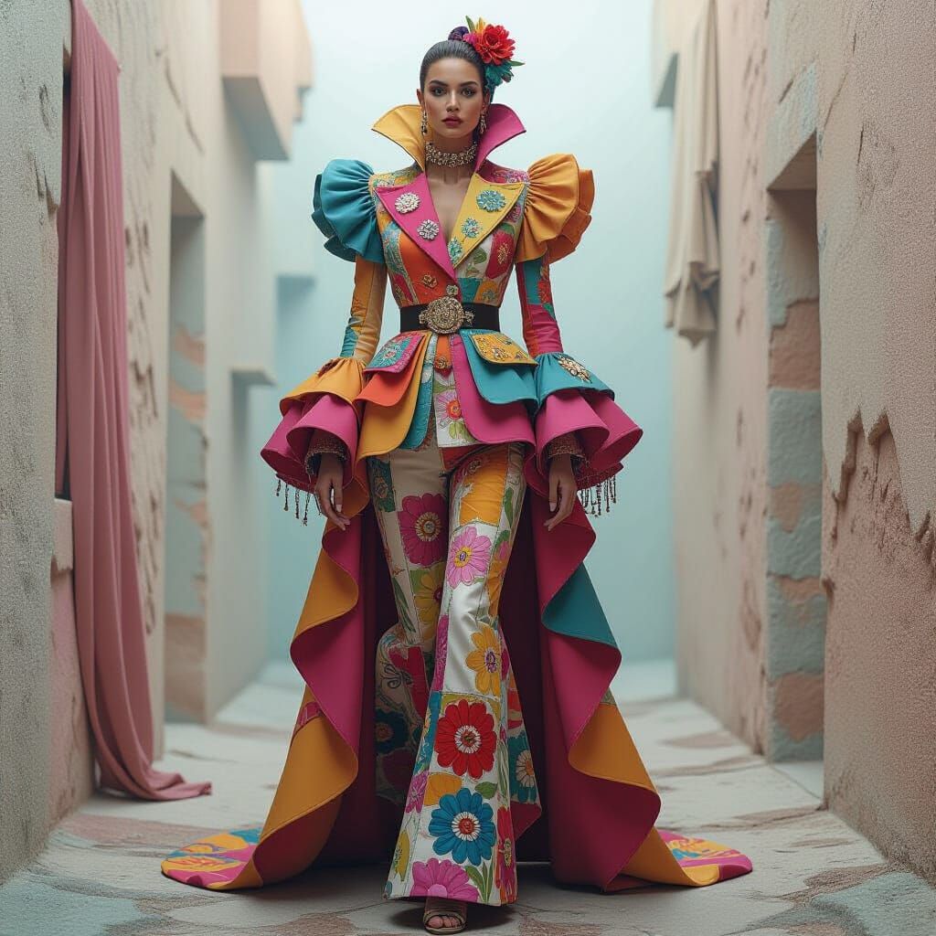 Whimsical Surreal Outfit in Dreamlike Void