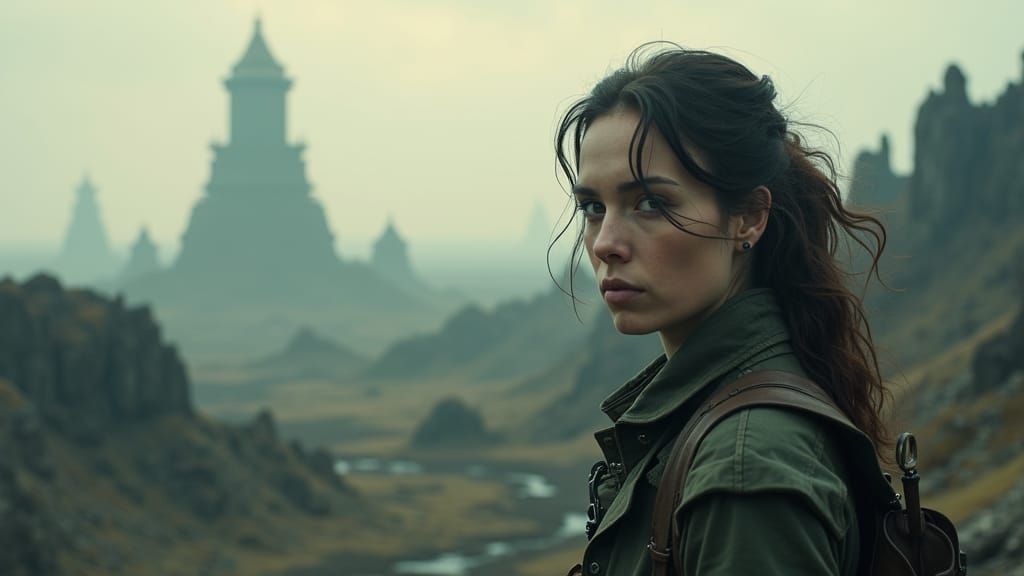 Steampunk Nanotech Woman Ready for Resource Wars