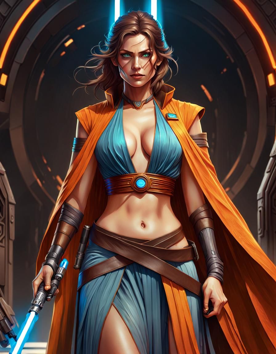 Jedi Knight Portrait in Hyperdetailed Style