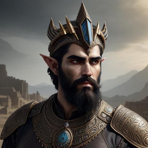 Steampunk Dwemer Portrait with Persian Beard