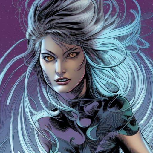 Tired Heroine in Comic Book Style Art