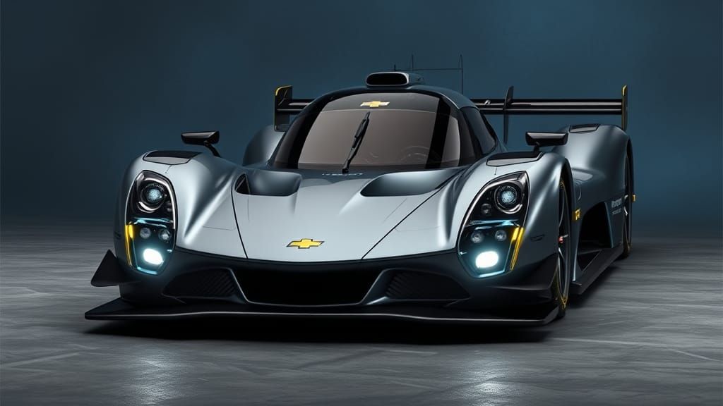 Futuristic Chevrolet Race Car in Sci-Fi Style