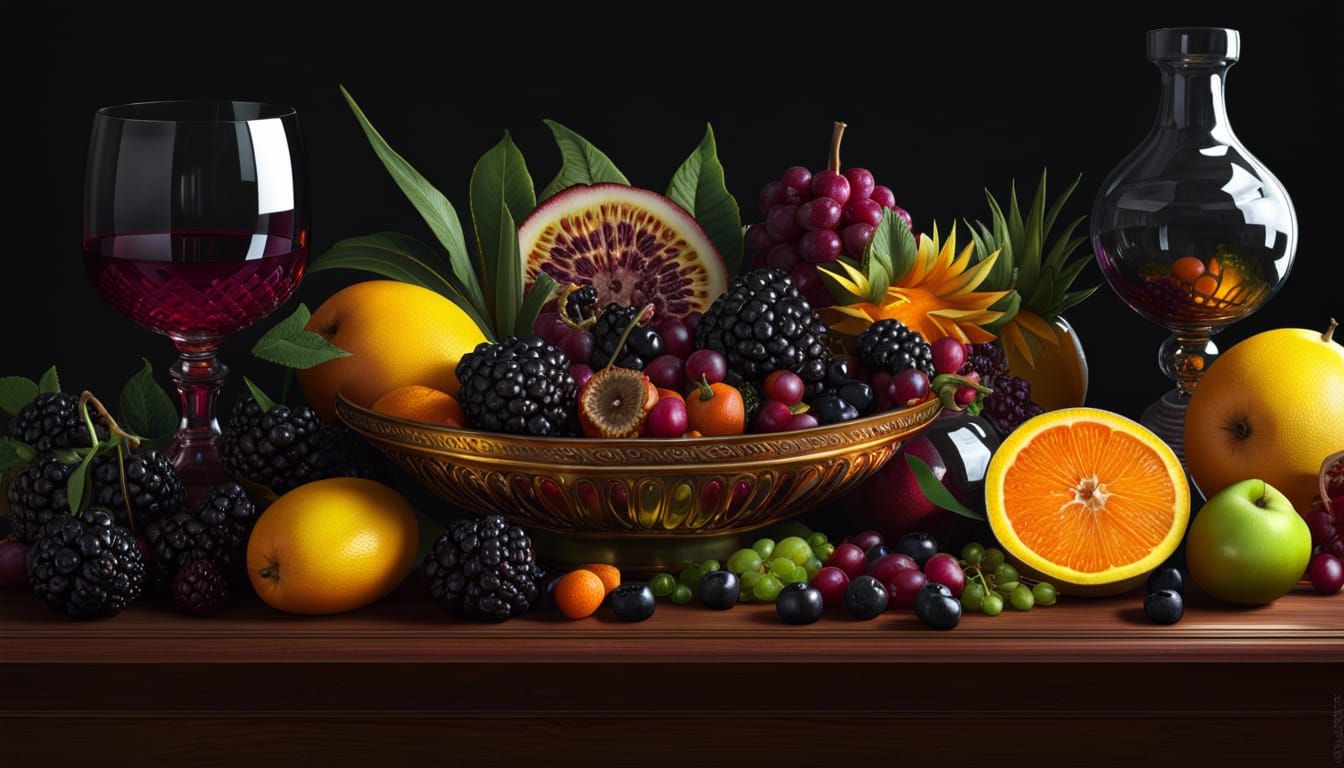 Exotic Fruit Vanitas Still Life in 16K